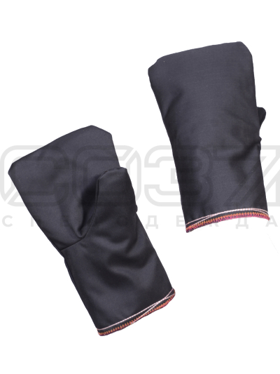 Рукавицы утеплённые (ватин) тк.диагональ цв.чёрный (1)